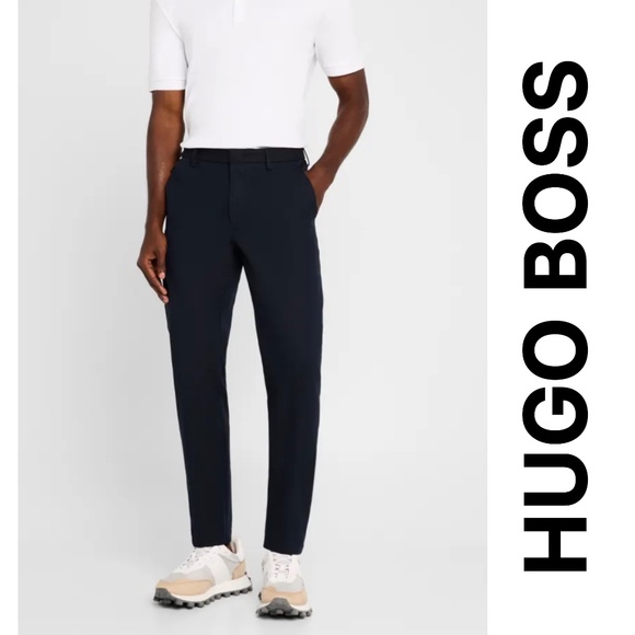 HUGO BOSS MEN'S SLIM-FIT TROUSERS in DARK BLUE COLOR - Picture 2 of 16